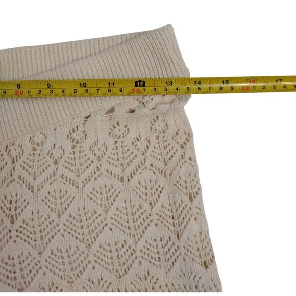 Handcrafted Crochet Wide-Leg Pants Boho Style - Beige Size S, NWOT - Picture 6 of 7